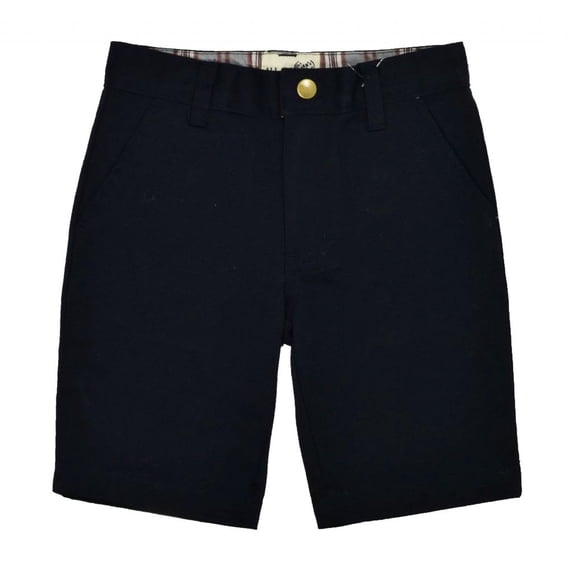 All Navy Boys Shorts in Straight Cut with Flat Front - Navy - 8 Years