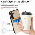 thumbnail image 6 of Allytechgroup Cards Holder Wallet Case for Apple Samsung Galaxy A54 5G, PU Leather Slim Fit Shell Vintage Cards Slots Ring Holder Stand Easy Grip Phone Case for Samsung Galaxy A54 5G, Khaki, 6 of 7