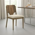 thumbnail image 6 of Billie Dining Chair Set of 2, Beige Fabric Seat, Brown Hardwood Frame, 6 of 6