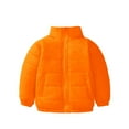 thumbnail image 2 of Otqutp Children Boys and Girls Fall and Winter Zipper Coat with Pocket Thin Lightweight Multi Color Belt Pockets Collar Cotton Padded Jacket(Orange,3-4 Years), 2 of 5