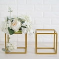 thumbnail image 6 of Efavormart 2 Pack 8" Square Gold Wedding Flower Stand Metal Column Stand Geometric Cube Vase, 6 of 10