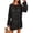 Black, variant on ANRABESS Womens Swimsuit Cover Up Crochet Long Sleeve Mesh Knit Summer Beach Dress Sheer Hollow Out Bathing Suit Coverup