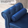 thumbnail image 6 of Storage Bench for Bedroom End of Bed Zarler Rolled Armed Velvet Ottoman Couch Long Bench Bedroom Bench with Storage, Blue, 6 of 8