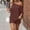 Brown, variant on 2 Women Off Shoulder Outfit Set Short Sleeve Top and Matching Shorts Fashion Solid Color Casual Lounge Style