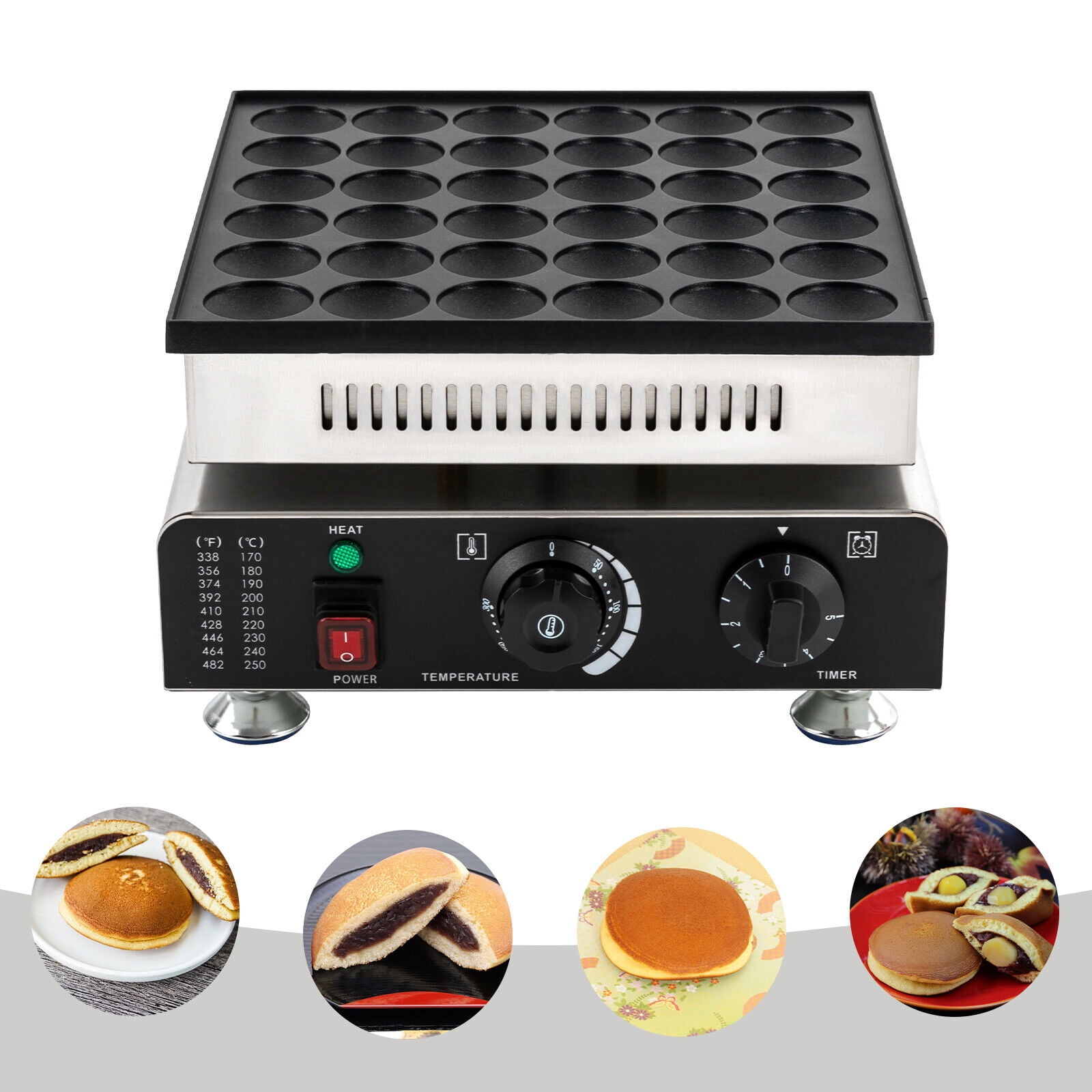 Mini Pancake Baker, 36-Hole Pancake Maker, Corded Electric Waffle Machine 110V