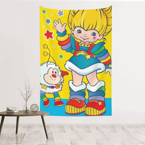 Rainbow Brite Wall Tapestry Poster for Bedroom Aesthetics Room Decor Flag Wall Hanging for Teen Girls Men Dorm Living Room (60''x40'')