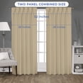thumbnail image 5 of Kotton Culture Pinch Pleated Curtains Room Darkening Blackout Thermal Insulated Drapes with Tiebacks & Hooks for Window, Sliding Door, Patio Door, Home, Office W(26"+26") L54 (2 Panels, Beige), 5 of 8