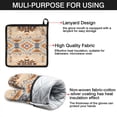 thumbnail image 7 of Brown Geometric Quatrefoil Pattern Kitchen Oven Mitt and Pot Holder Sets 4 Pcs for Baking, Cooking and Grilling, Heat Resistant Up To 392 °F, 7 of 7