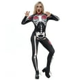 thumbnail image 3 of Combinaison d'Halloween pour Femmes Costume Squelette Nouveauté Combinaison Cosplay Justaucorps, 3 of 6