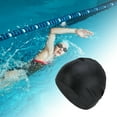 thumbnail image 2 of Gorro de natación geométrico impermeable de silicona negro de 1 pieza, 2 of 5