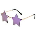 thumbnail image 2 of Wutalume Unisex Star Shaped Sunglasses, Fashion Solid Color Fun Eyewear for Dance Party, Holiday Celebration, Decorative Glasses, UV Protection, Novelty Accessory for Men and Women,Purple, 2 of 4