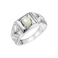 thumbnail image 3 of RYLOS Men's Rings Sterling Silver Rings Designer Weave Band 7X5MM Oval Gemstone & Diamond Ring Opal October Birthstone Rings For Men Size 11, 3 of 7