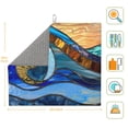 thumbnail image 2 of Dish Drying Mat, Stained Glass Ocean Wave Highly Absorbent Drying Matt Kitchen Counter, Dish Mat Drying Pad Dishes Drainer Mats for Kitchen Counter or Sink, 16 x 18 inch, 2 of 6