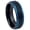 Black, variant on 2-tone Black & Blue Tungsten Carbide Wedding Band Mens Womens Stepped Edge, 6mm, Comfort Fit Ring size 7.5