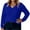761#Blue, variant on Women's Casual Long Sleeve V Neck Lightweight Knitted Sweaters Loose Fit Plus Size Tunic Tops