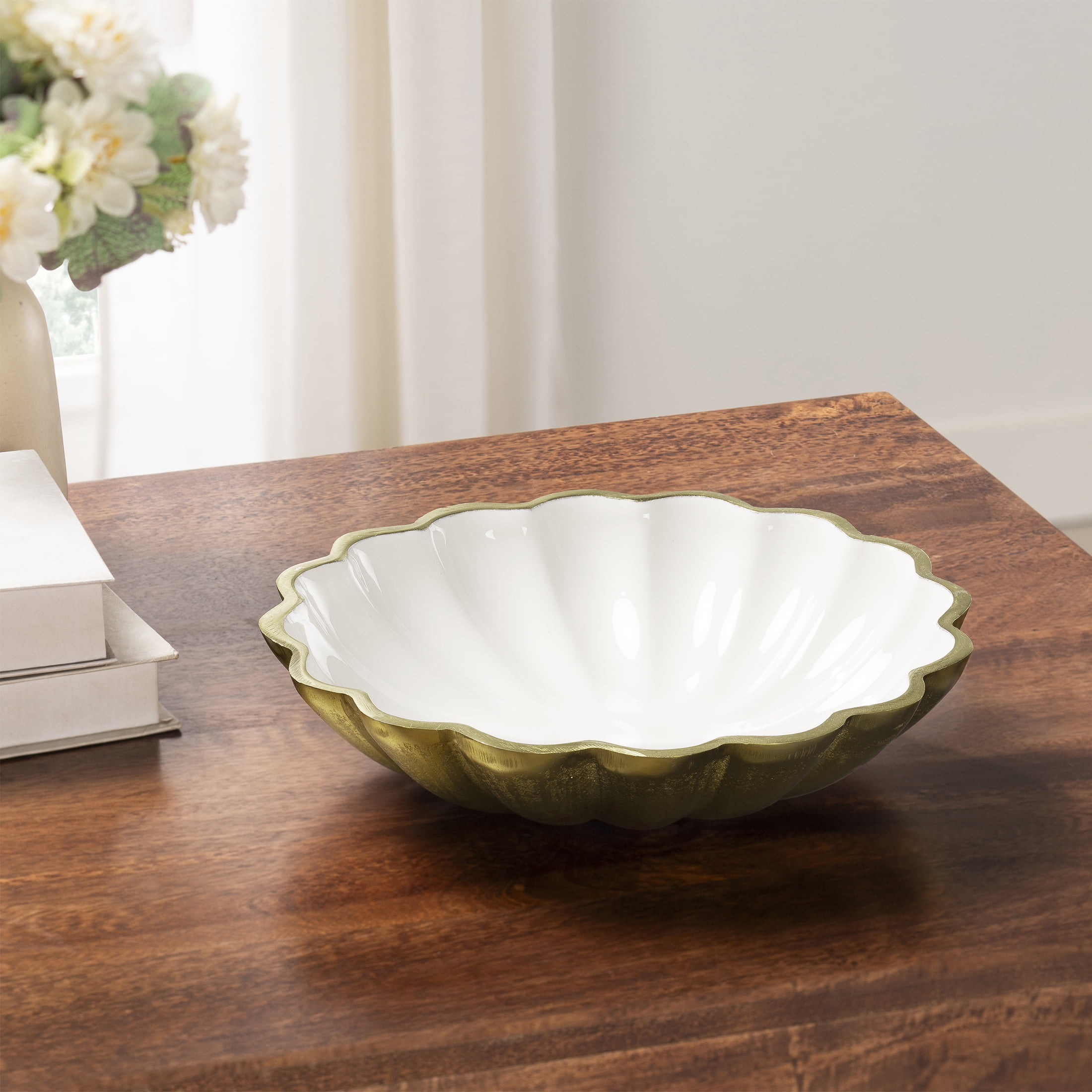 My Texas House Decorative Bowl, Ivory Enamel Metal, 11.5 in x 3 in