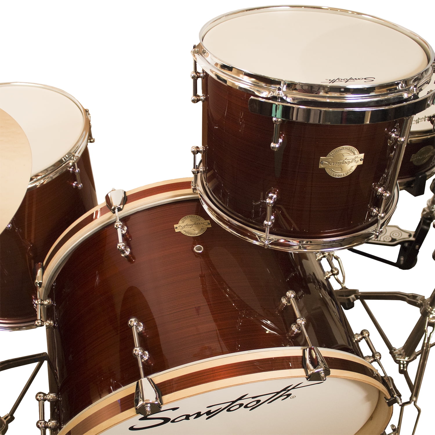 Sawtooth Command Series 4-Piece Drum Set Shell Pack with 24" Bass Drum, Red Streak