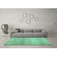 thumbnail image 3 of Ahgly Company Machine Washable Indoor Rectangle Abstract Turquoise Blue Contemporary Area Rugs, 2' x 4', 3 of 4