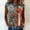 Blue, variant on American 250th Anniversary Tops For Women Round Neck Cap Sleeve Printed T-Shirt Navy S