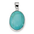 thumbnail image 1 of Pendentif Ovale Turquoise en Argent Sterling 925, 1 of 2