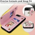 thumbnail image 7 of Floral Pattern Wallet Case for iPhone 8 Plus / iPhone 7 Plus with RFID Blocking Card Holder, Colorful Flower Pattern PU Leather Stand Flip Case for Women Girls, Magnetic Shockproof Cover, Three Roses, 7 of 7