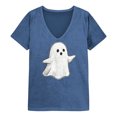 thumbnail image 4 of Business Casual Tops for Women Cute V‑Neck Halloween‑Themed Graphic Prints Lightweight Fashion Outfits Clothes L, 4 of 4