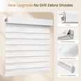 thumbnail image 6 of Grandekor No Drill Zebra Blinds for Windows,Cordless Zebra Shades Dual Layer, Pull Down Roller Shades Free-Stop,27"W x 64"H,White,Easy to Install for Home, Office, Bedroom, 6 of 8