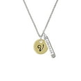 thumbnail image 2 of Delight Jewelry Goldtone Large Disc Letter - V - 3/4'' Silvertone Courage Strength Wisdom Honesty Bar Charm Necklace, 23", 2 of 4