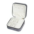 thumbnail image 1 of WRKEKC Clearance Velvet Travel Jewelry Box with Mirror, Portable Zippered Organizer for Rings, Necklaces, and Accessories, Compact Gift for Women and Girls, 1 of 6
