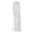 thumbnail image 3 of Aislor Women's Contemporary Dance Costume Sheer Mesh Ballet Lyrical Dress Dancewear White L, 3 of 7