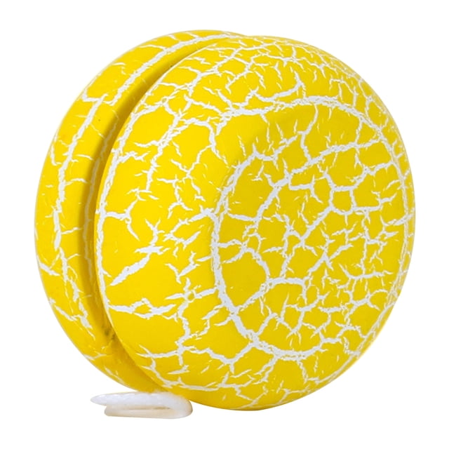 1 juguete de yo-yo de madera con forma de grieta, bonito juguete de bola de yo-yo para niños (amarillo)