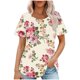 thumbnail image 1 of Tops Cortos para las Mujeres Cuello Redondo Suelto Impreso de Manga Corta, Tops Sueltos para las Mujeres, 1 of 3