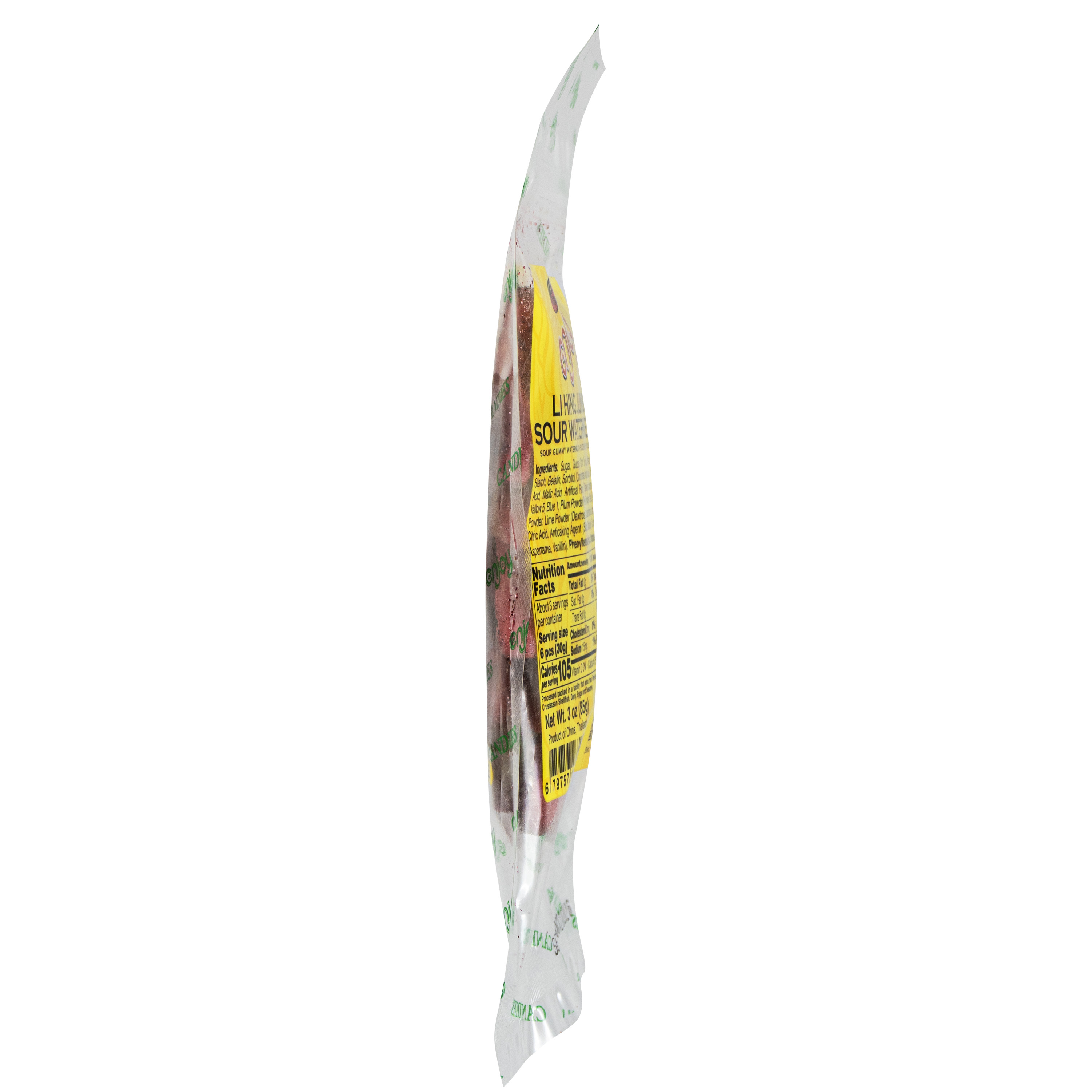 Enjoy Li Hing Jumbo Sour Watermelon (3 oz), Gummy Candy, Resealable Bag, Contains Phenylalanine