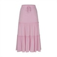 thumbnail image 3 of Women’s Summer Maxi Skirt Elastic High Waist Long Skirts Flowy Swing Tiered A-Line Long Beach Vacation Skirts, 3 of 5