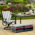 thumbnail image 5 of ARDEN Outdoor Dining Chair Cushion 20 x 20, Stone Grey Cabana Stripe, 5 of 11