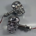 thumbnail image 4 of Motorcycle 10mm Screw Skull Head LED Amber Turn Signal Indicator Light, Halloween Universal Motorcycle Blinker Kit, Skull Head Tail Light, 4 of 5