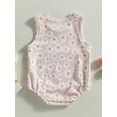 thumbnail image 4 of Bagilaanoe Newborn Baby Girl Boy Rompers Floral Print Sleeveless Bodysuits 3M 6M 12M 18M Infant Casual One Piece Short Jumpsuit, 4 of 9