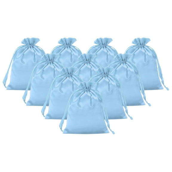 Uxcell Satin Bags with Drawstring, 20 Pack 6 x 8 Inch Satin Wedding Favor Bags Mini Gift Packaging Bags for Birthday Christmas Jewelry Party Storage, Sky Blue