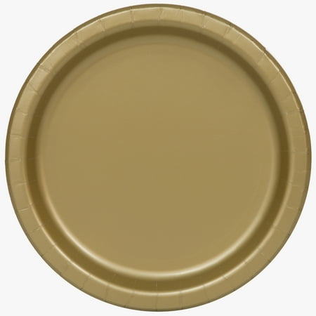 - Gold Paper Dessert Plates, 7in, 50ct