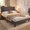 Black-full, variant on Luxury Wingback Upholstered Platform Bed Frame, Noise-Free & Sturdy, No Box Spring Required, Full Size Bed Beige