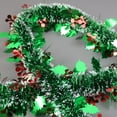 thumbnail image 3 of 50 Feet Green Red Christmas Metallic Tinsel Twist Hanging Garland with Snowflake for Home Mantle Xmas Tree Staircase Railing New Year Holiday Party Indoor Outdoor Decorations, 3 of 4