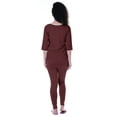 thumbnail image 2 of Moomaya Womens Plain Nightwear Set w/ Pyjama Cotton Sleepwear 2 Pcs Nightdresses, 2 of 7