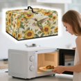 thumbnail image 2 of Whosucclay Hummingbird Butterfly Sunflower Letter Print Dust-Proof Microwave Oven Grill Cover Protector, Water Resistant Microwave Dust Cover Protector, Kitchen Appliance Covers for Kitchen Decor-L, 2 of 7