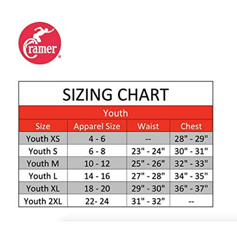 Youth Apparel Size Chart