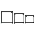 thumbnail image 2 of vidaXL Nesting Coffee Tables 3 pcs Black Engineered Wood, 2 of 6