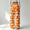 thumbnail image 2 of Halloween Flannel Pajama Pants Women Pumpkins Print Plush Fuzzy Pajama Pants Warm Cozy Pj Bottoms Cute Soft Plush Long Bottoms Women Pjs Pj Jammies, 2 of 3