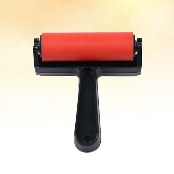 PAMINGONO 1Pack Red Cylindrical Mini Paint Roller for Artists Glue Application Art Projects