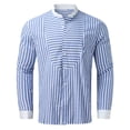 thumbnail image 2 of TIMIFIS Chemises Décontractées pour Homme Bleu Pâle à Boutons, Mode d'Automne, Unies à Rayures, Col à Revers, Manches Longues, Chandail à Enfiler, 2 of 6