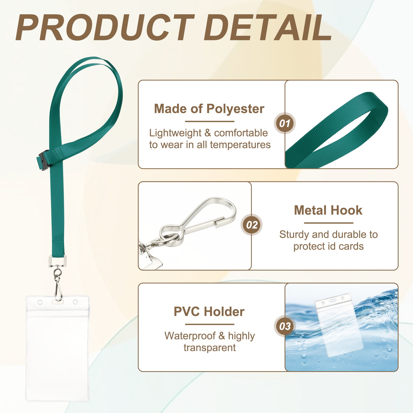 Uxcell 24Pack Colored Lanyards for ID Badges, Breakaway Lanyards for Keys, Dark Green