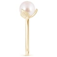 thumbnail image 3 of Angara Trillium Japanese Akoya Cultured Pearl Solitaire Ring in 14K Yellow Gold for Women | June Birthstone Jewelry for Her, 3 of 8